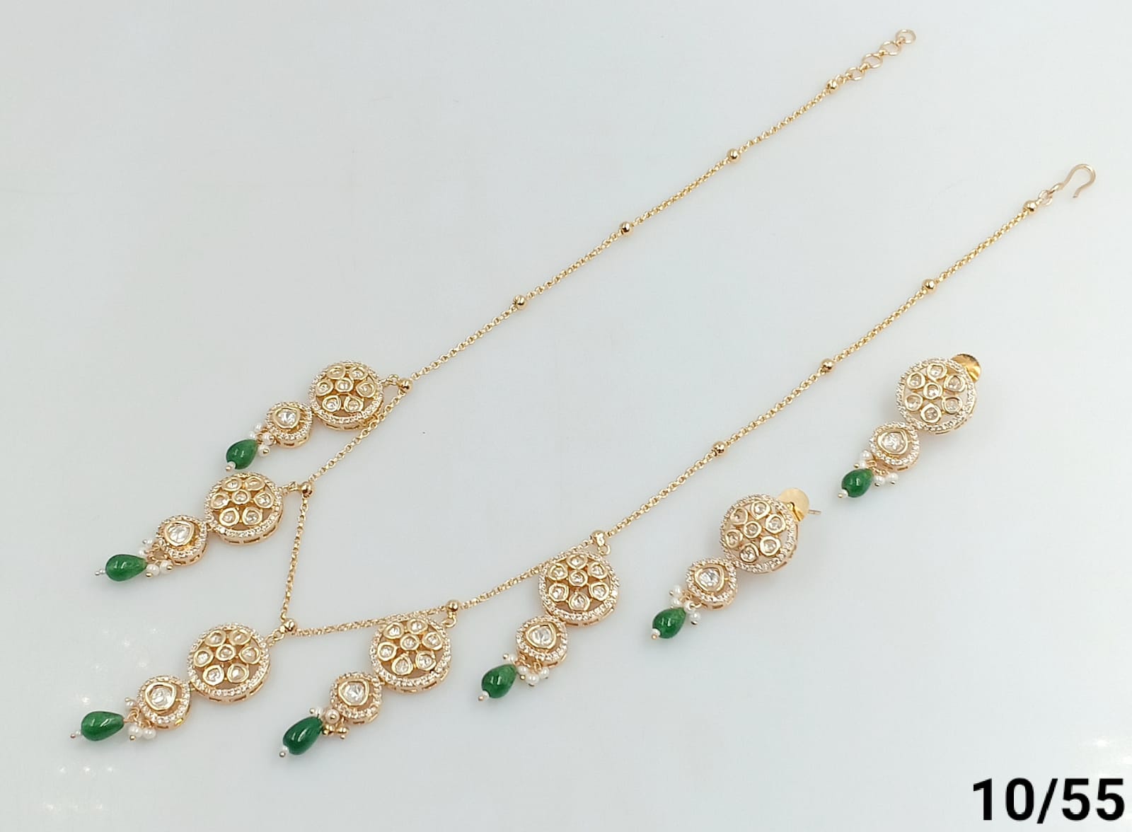 Gold Plated Simple Kundan Necklace Set
